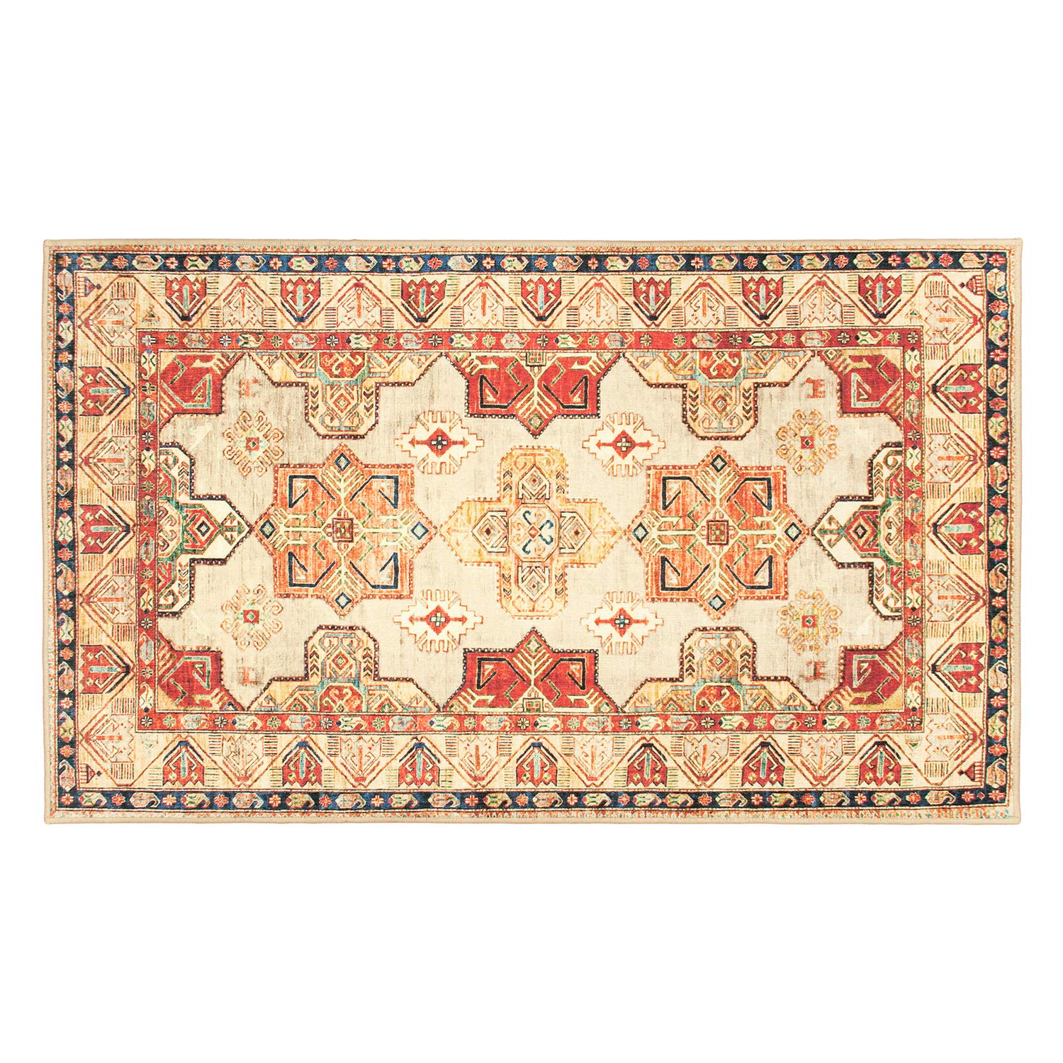 My Magic Carpet Machine Washable Accent Rug Ottoman Natural 3X5