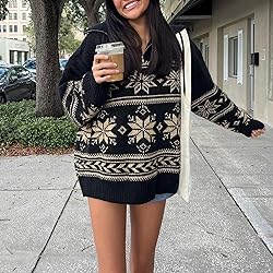 Women Y2K Argyle Striped Pullover Sweater Casual