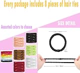 AXEN 8Pcs Elastic Hair Ties Women Girls Cotton Woven Hair Bands Thick Hair view 2