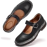 PGVVY Mary Jane Shoes for Women, Memory Foam Oxford Dress Shoe Vegan Leather Buckle Strap Cute Dressy Flats for Work Office School Business Casual Cosplay Teacher