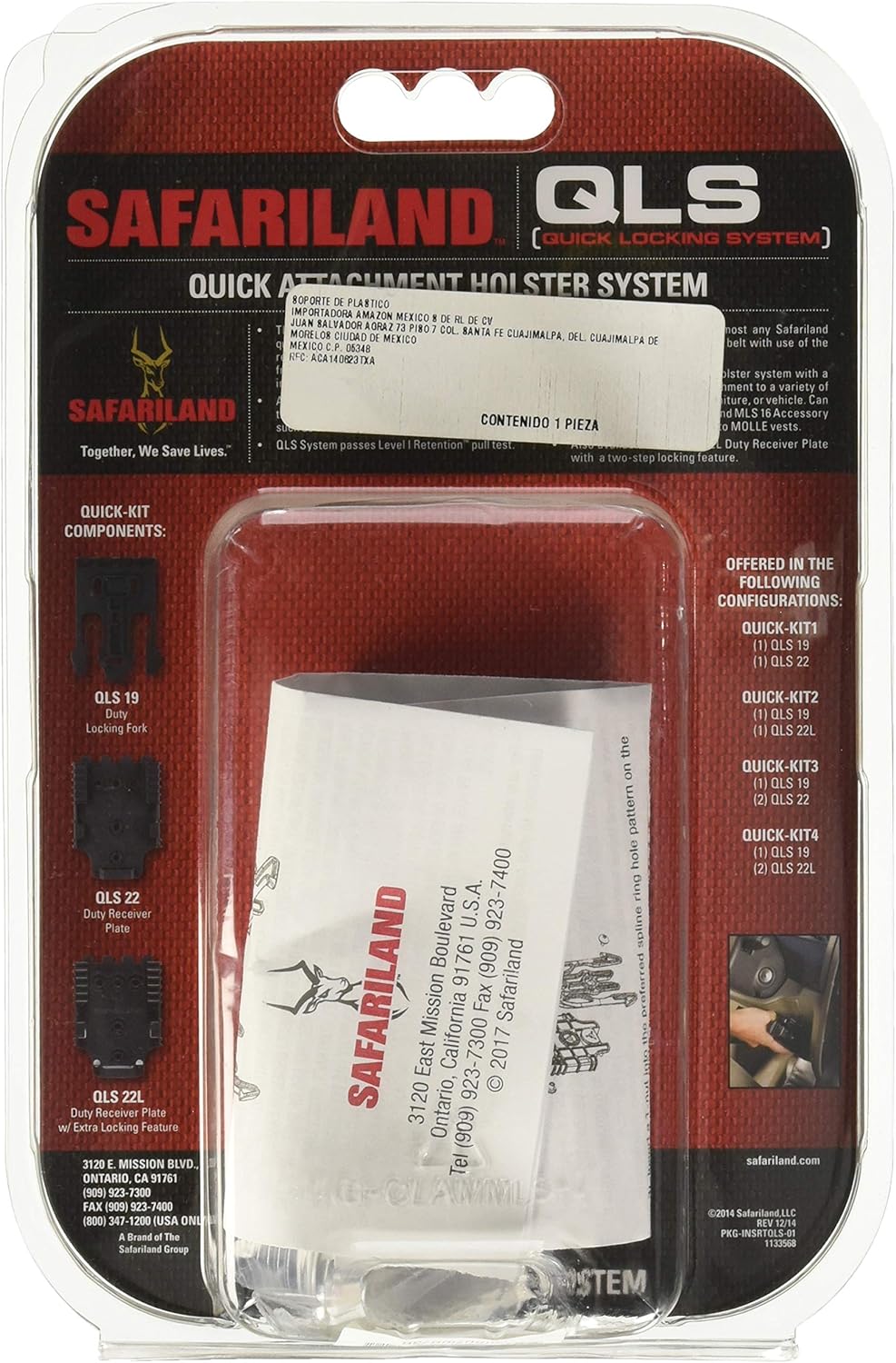 Safariland SLQUICK-KIT1-2 Quick Locking System QLS Platform Kit 1 Male and 1 Female Quick Release Kit Black : Gun Holsters : Sports & Outdoors