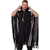 INTI ALPACA Alpaca Hooded Poncho for Men - Warm and soft - Cloak Cape