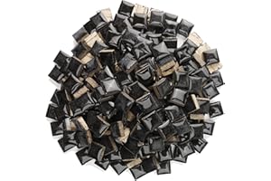 Samjobroad Black Square Mosaic Tiles, 300g/200 Pieces Glazed Ceramic Mosaic Tiles, 0.47in- Square Shapes Colorful Stained Glass Pieces, Art Crafts Supplies for Wall Table Decor DIY Home Projects-Black