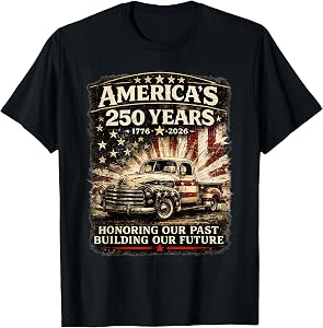 America 250th Anniversary Vintage Truck USA 1776-2026 Design T-Shirt