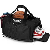 Spalding Sports Basketball Duffle Bag | Large Basketball Duffel Bag for Women and Men | Great for Workout and Travel | with Wet and Shoe Compartment | 10 Durable Strong Zippered Pockets