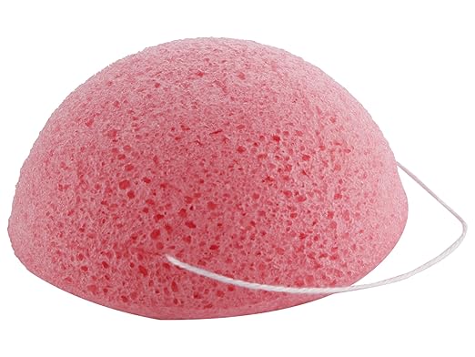Elite Models (France) Imported Premium Quality Durable Soft Touch Natural Vegetable Fibre Konjac Facial Rose Powder Sponge For Girl and Womens (Pack of 1)