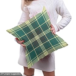 Ambesonne Plaid Fabric by The Yard, Horizontal and