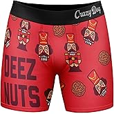 Crazy Dog T-Shirts Deez Nuts Mens Boxers Funny Christmas Nutcracker Hilarious Graphic Underwear