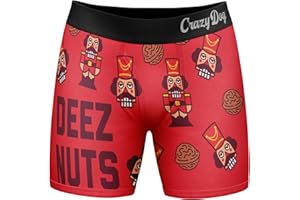 Crazy Dog T-Shirts Deez Nuts Mens Boxers Funny Christmas Nutcracker Hilarious Graphic Underwear