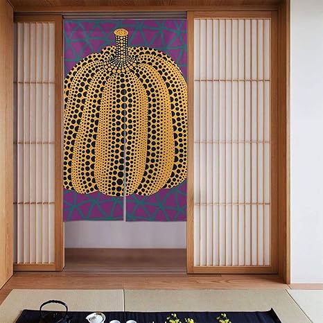 Amazon 草間彌生 のれん ロング 玄関 和風 暖簾 カーテン断熱 遮光 間仕切り 目隠し 柔らかい おしゃれ インテリア ポーチ キッチン リビング 洗面所 台所 飲食店 出入り口 開店祝い 新築祝い 85cm 145cm 和風 のれん オンライン通販