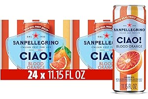 SAN PELLEGRINO Sanpellegrino CIAO Blood Orange Sparkling Water, Low-Calorie Italian Sparkling Water with Real Fruit Juices, 0g Added Sugar, 24-Pack