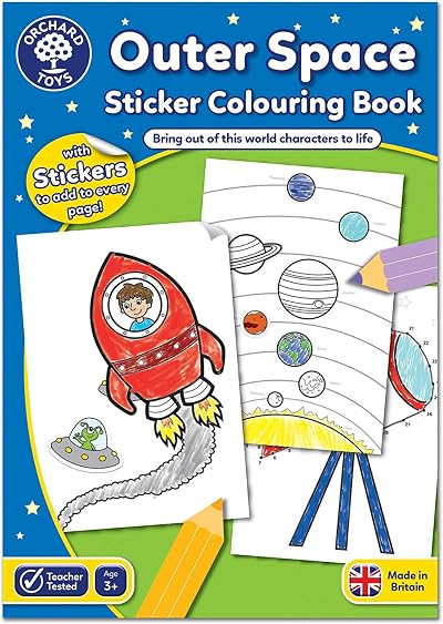 Orchard Toys Orchard Outer Space Colouring Book 21cm x 29cm 35 Stickers