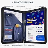 NEWYES Zipper PU Leather Conference Folder A4 Blue Personal Organizer view 5