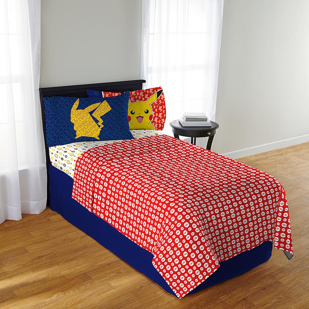 Amazon Pokemon Bed Sheets Twin Pokemon Kids Piece Gray Blue
