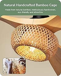 EDISHINE 52“ Boho Chic Ceiling Fans with