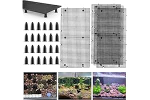 WERAMICS 4pcs Plastic Egg Crate Grip Fish Tank Filter Bottom Isolation Board Egg Crate Tray Panel Fish Tank Divider with 24pcs Aquarium Board Support Kits
