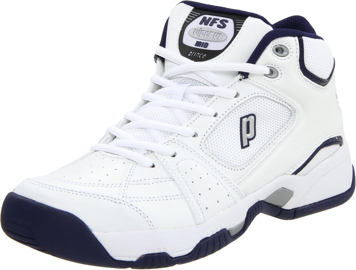 Prince UnisexAdult Viper VI MIDU, White/Navy/Silver, 7 D