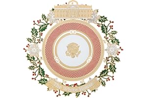 WHITE HOUSE HISTORICAL ASSOCIATION Official 2025 White House Christmas Ornament – Honors 150 Years of White House State Dinners, 24k Gold-Finished Brass, Includes Ribbon & Booklet, Collectible Gift in Keepsake Box, Made in USA