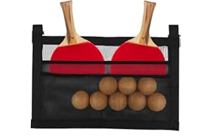 Ping Pong Paddle Holder with Straps, Mesh Under Table Ping Pong Organizer Hanging Pickleball Holder Table Tennis Accessories 