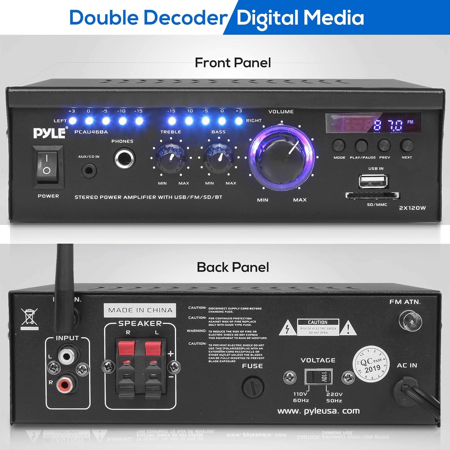 pyle wireless bluetooth power amplifier system