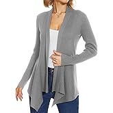 INKOFF Womens Draped Front Cardigan Sweaters Long Sleeve Waterfall Irregular Hem Cardigans Lighweight