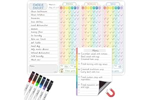 JJPRO Magnetic Chore Chart for Multiple Kids 3 Kids -14.5"x11" Family Chore Chart for Refrigerator, Behavior Chart for Fridge,Dry Erase Chore Chart for Teens