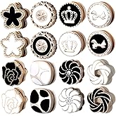 MTLEE 16 Pairs Hijab Magnetic Pins for Women Black and White No Snag Multi-use Hijab Magnets Pinless Scarf Magnets Pin Buttons Brooch Clasps for Clothing Scarves Headscarf Hats Shirt Collars Shawls