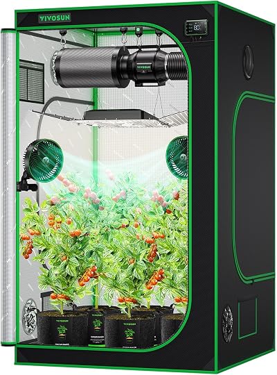 VIVOSUN 120x120x200 cm Grow Tent Mylar Viewing Window Base Tray VS4000 VSF4300
