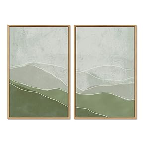 SIGNWIN 2 Piece Framed Canvas Wall Art Minimalism...