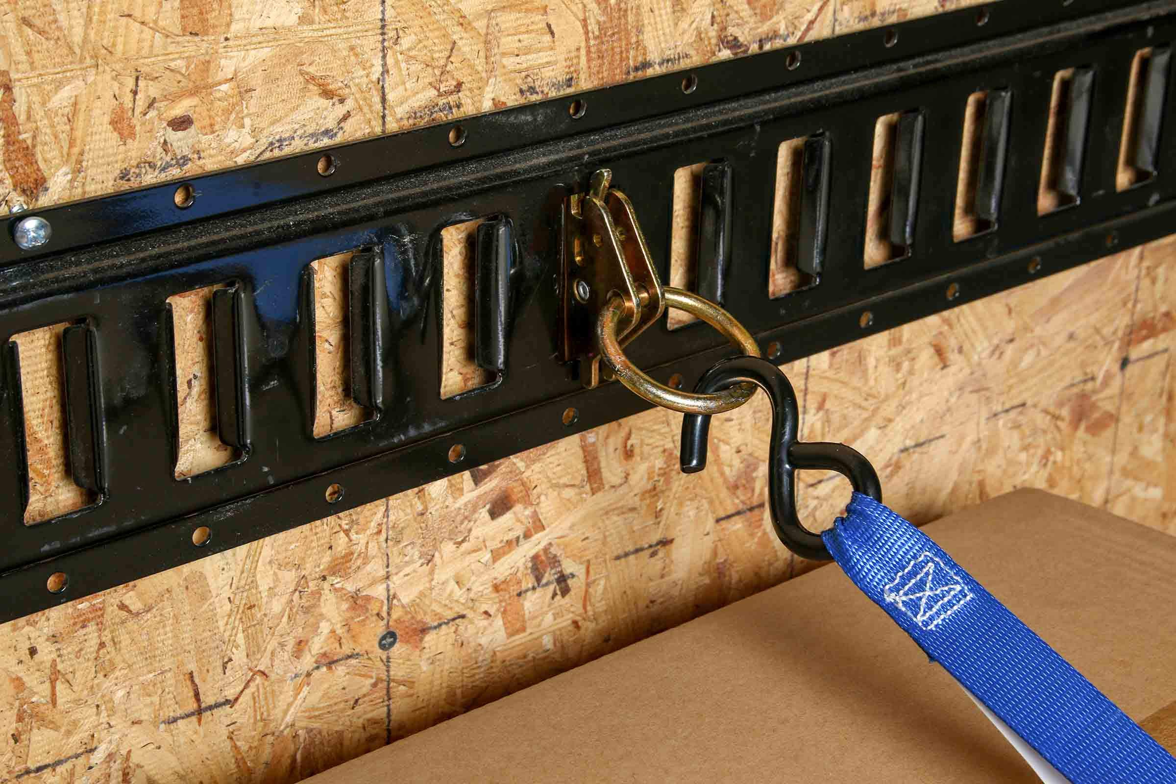 Five 8-ft E Track Tie-Down Rail, Powder-Coated Steel ETrack TieDowns, Horizontal 8' E-Tracks, Pack of 5 Bolt-On Tie Down Rails for Cargo on Pickups, Trucks, Trailers, Vans