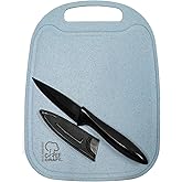 Chef Craft Select Wheat Straw Cutting Board and Knife Set, 10 inch x 7.5 inch, Blue