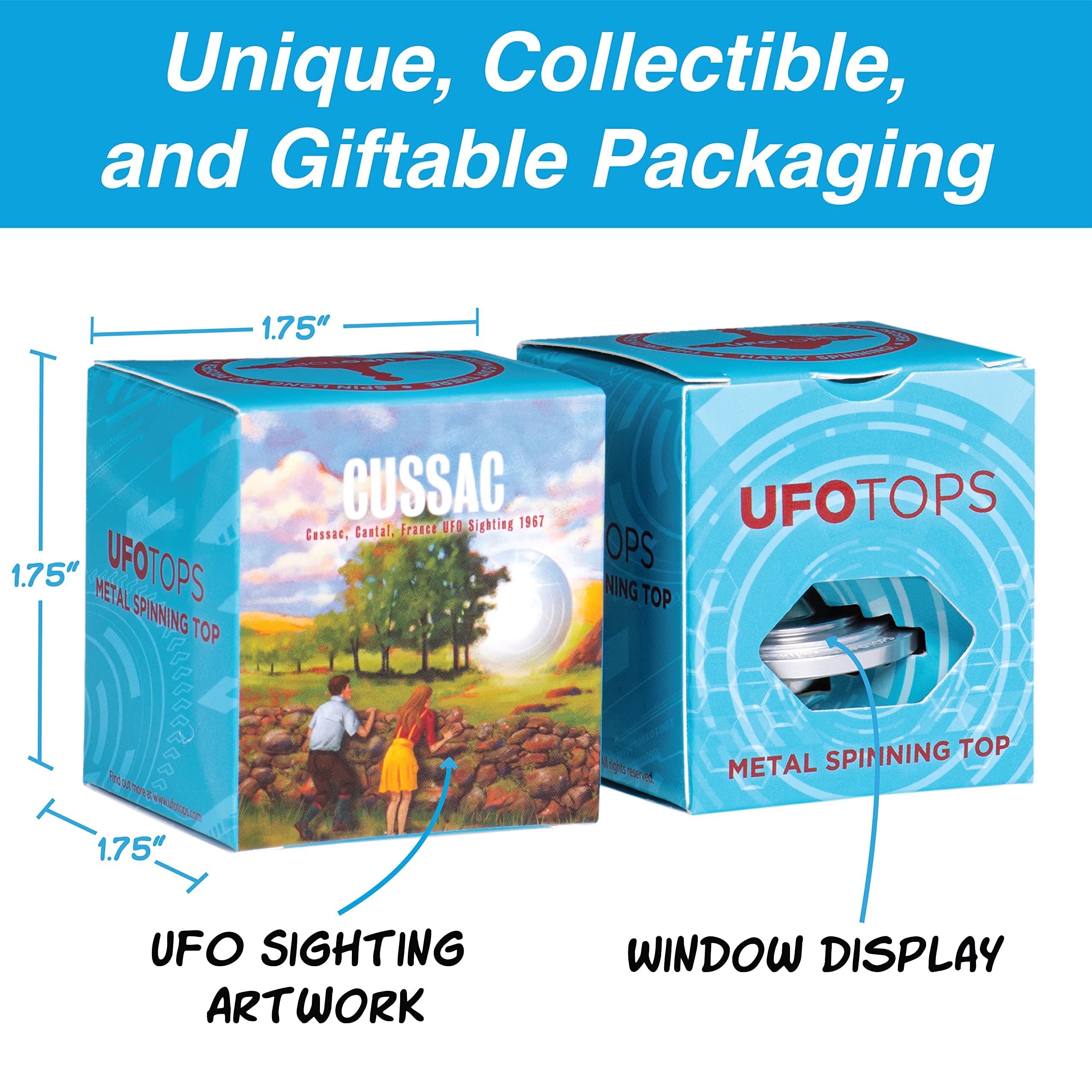 UFO Tops | Metal Spinning Tops | Andromeda Series Collector 3-Pack Set (Cosmic Silver)