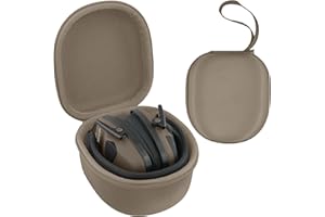 co2CREA for Walkers Razor Slim/Howard Leight Honeywell/Prohear 066 016 Electronic Ear Protection Hearing Protection Muffs and Shooting Glasses, Hard Carrying Storage Case with Mesh Pocket (Brown)