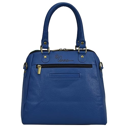 Anuschka Women's Hand-Painted Leather Satchel - Floral Art Double Zip Organizer Bag