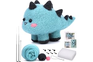 Nitlak Needle Felting Kit, Animal Needle Felting Starter Kit with Wool, Needle Felting Supplies with Foam Mat Instruction Needle Felting Needles for Beginners Adults DIY Craft Project(Ankylosaurus)