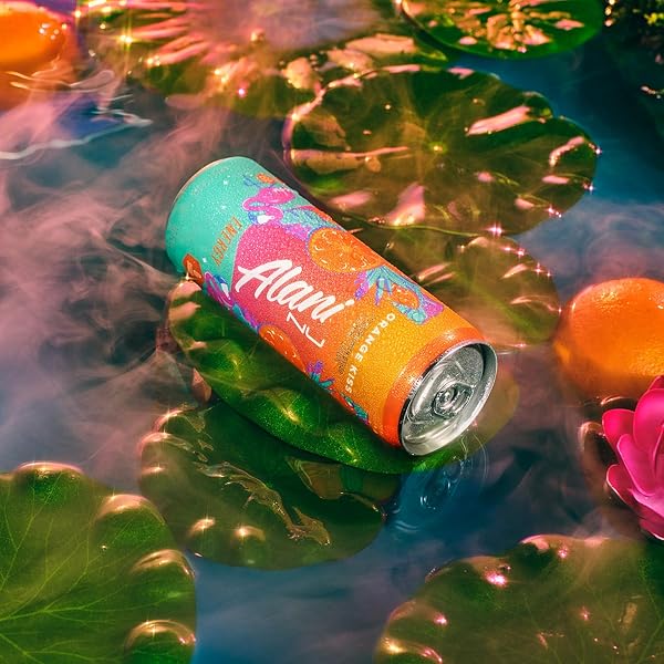 ALANI NU ORANGE KISS, SUGAR FREE, LOW CALORIE ENERGY DRINKS, 200MG CAFFEINE, BIOTIN, B VITAMINS, ZERO SUGAR, 10 CALORIES, 12 FL OZ CANS, 12 PACK