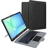 Nillkin for Samsung Galaxy Tab S10 FE Plus 13.1" Case with Detachable Keyboard, 7-Color Backlit, Trackpad, S Pen Holder, Rugg