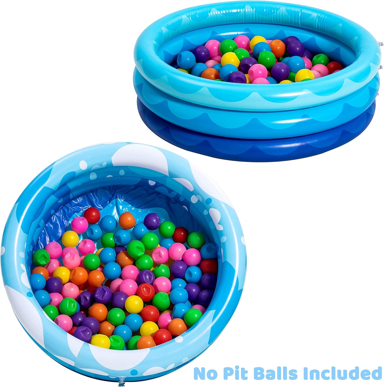 2 Packs 34" X 10" Inflatable Kiddie Pool Set, Blue Pattern Baby Pool Kids Swimming Pools, Summer Backyard Pool Inflatable Summer Pit Ball Pool for Kids Toddler Indoor&Outdoor: Kitchen & Dining