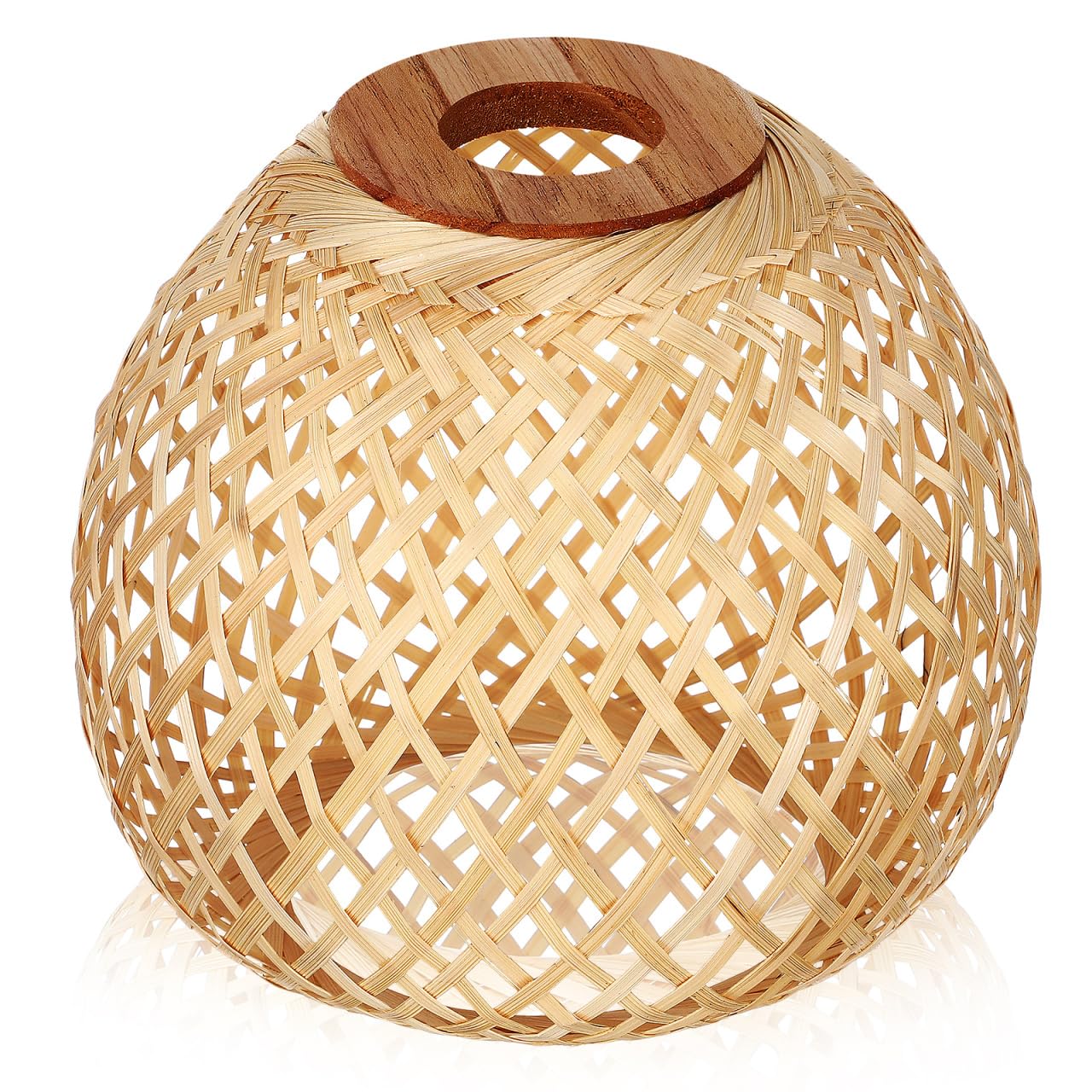 HOLIDYOYO Woven Lamp Shade Rattan Ceiling Lampshade Handmade Light Shade Soft Lighting Replacement for Indoor Lamps Bedroom Dining Room