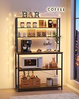VASAGLE Kitchen Storage Rack 6 Tier 6 Hooks Rustic Brown Ink Black KKS039K01 view 4
