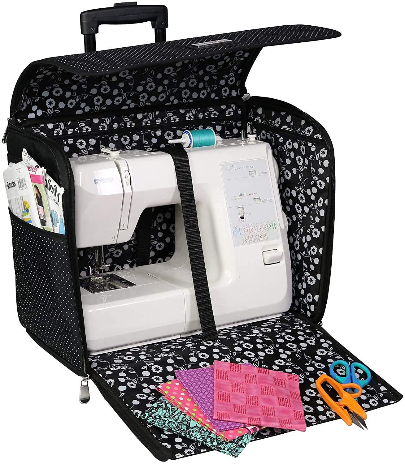 Everything Mary Sewing Machine Trolley Bag Black/White Dot EVM12439-2