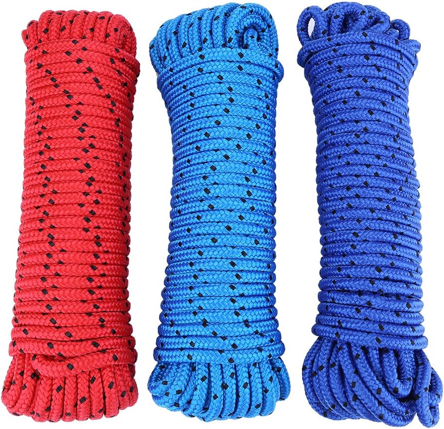 VGEBY Climbing Cord, 8mm Diameter Polypropylene Fiber Survival Mountain Braided Rope(Light Blue): Sports & Outdoors