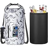 Smasrob 30L Waterproof Dry Bag with 20L Detachable Cooler, Dry Bag Cooler Backpack with Phone Pocket and Bottle Pouch, Suitable for Kayaking, Boating, Camping and Water Activities