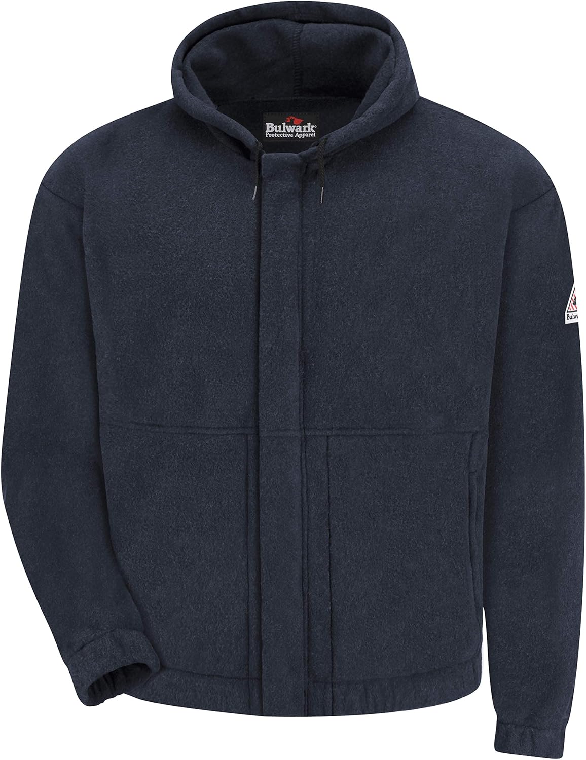 Bulwark Flame Resistant 8 oz Modacrylic Fleece Zip-Front Hooded Sweatshirt: Clothing