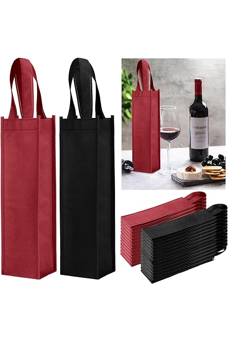 Non Woven Amazon Wine Bottle Bags 100% Cotton Reusable Reversible
