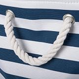 Bone Dry Striped Paw Patch Bin Large Round Navy 15x18x18 Storage view 3