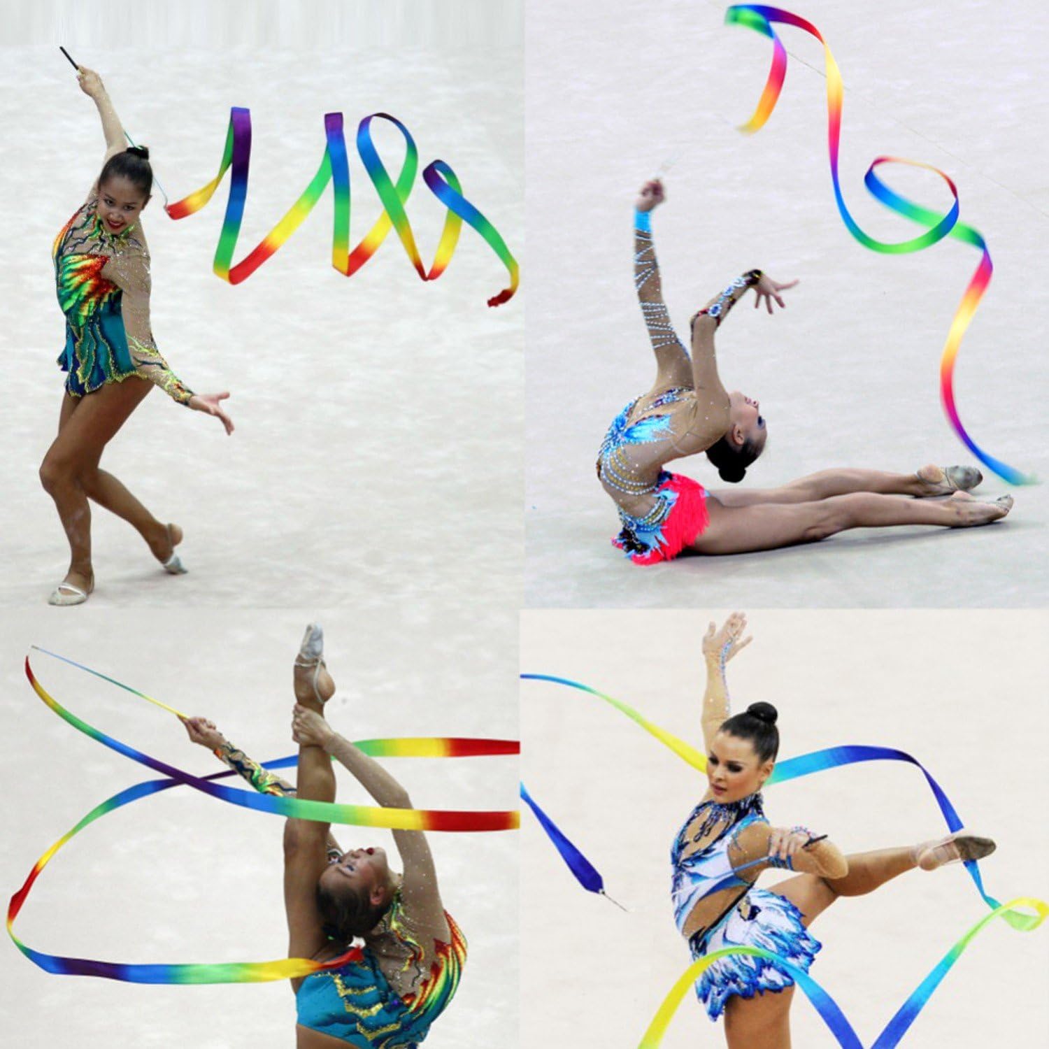 CCNN Sports 4M Dance Ribbon Gym Rhythmic Gymnastics Art Gymnastic Ballet Streamer Twirling Rod