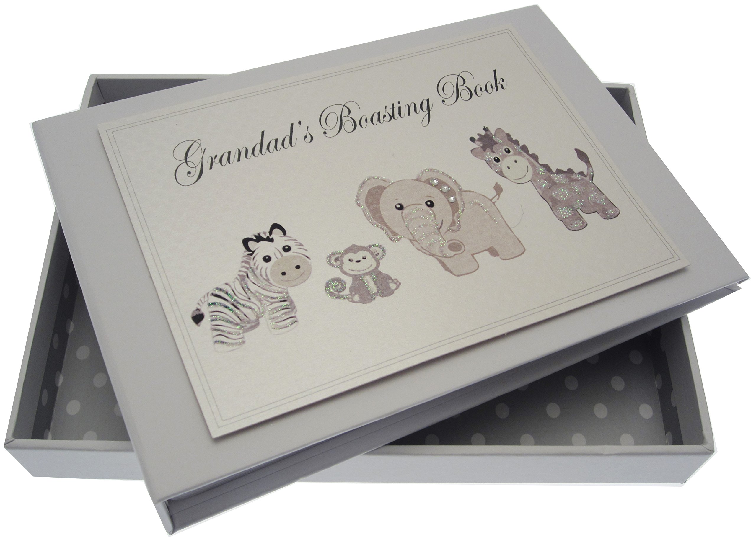 White Cotton Cards Grandad's Boasting Book Silver Toys Tiny Album