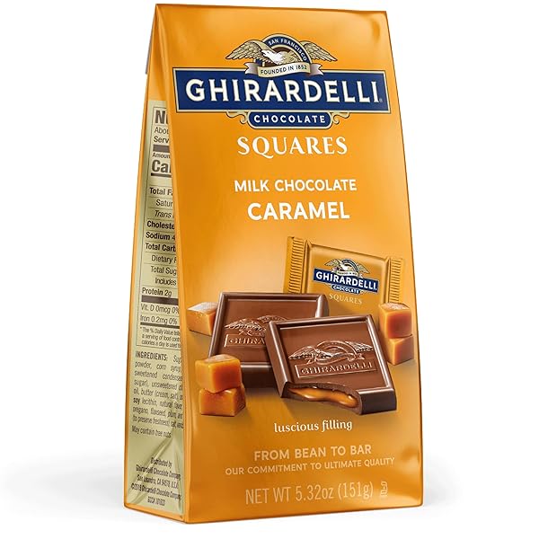 GHIRARDELLI MILK CHOCOLATE SQUARES WITH CARAMEL FILLING, 5.32...