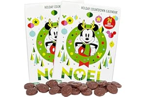 ZOMPOZ Mickey 2024 Advent Calendar, 2-Pack, 24 Day Countdown to Christmas with Milk Chocolate Candies, Holiday Activities, 1.76 Ounces